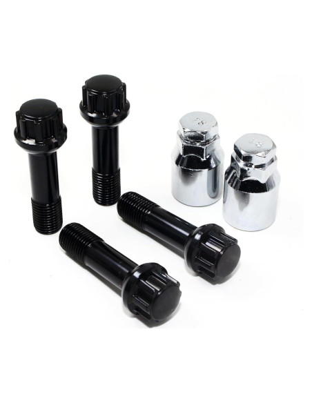 Juego de 4 Bloqueos de Tuerca de Rueda Veritek 14x1.5mm Negro