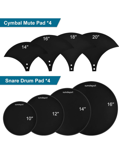 Pads de Silencio para Batería 11 Piezas Sumdepot