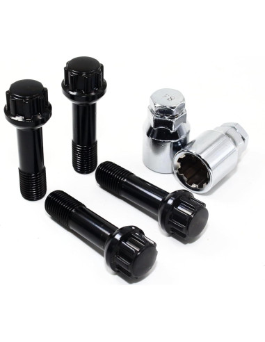 Juego de 4 Bloqueos de Tuerca de Rueda Veritek 14x1.5mm Negro