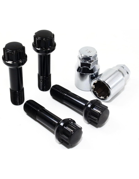 Juego de 4 Bloqueos de Tuerca de Rueda Veritek 14x1.5mm Negro
