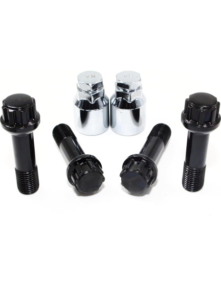 Juego de 4 Bloqueos de Tuerca de Rueda Veritek 14x1.5mm Negro
