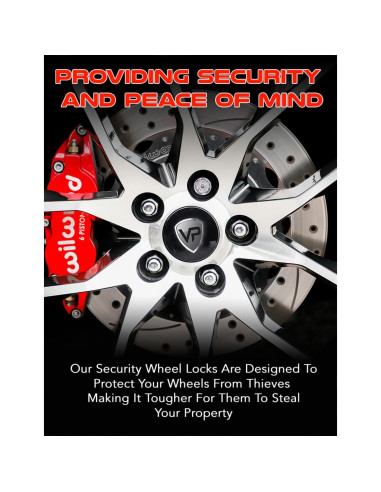 Juego de 4 Bloqueos de Tuerca de Rueda Veritek 14x1.5mm Negro