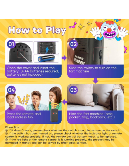 Máquina de Pedos Control Remoto Pajojoqa Juguete Divertido Máquina de Pedos Control Remoto Pajojoqa Juguete Divertido