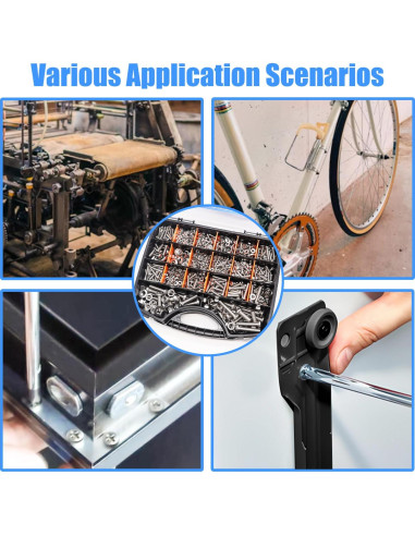 Kit de 1287 Tuercas y Tornillos Bemaka Acero Inoxidable