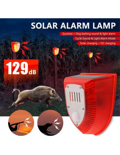 Luz de Alarma Solar con Sensor de Movimiento WONFAST 129dB 2
