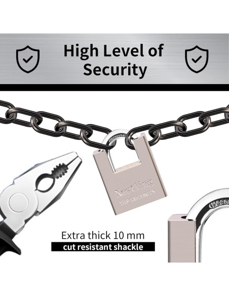 Candado AMMIY de Alta Seguridad con 4 Llaves - Acero y Latón