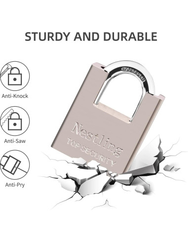 Candado AMMIY de Alta Seguridad con 4 Llaves - Acero y Latón
