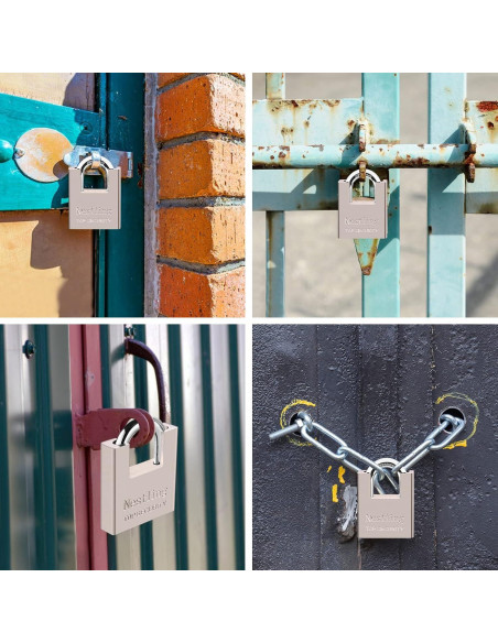 Candado AMMIY de Alta Seguridad con 4 Llaves - Acero y Latón