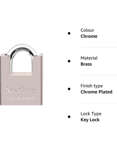 Candado AMMIY de Alta Seguridad con 4 Llaves - Acero y Latón