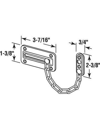 Guardia de Puerta de Cadena Prime-Line U 10386, Acero Níquel Satinado