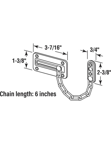 Guardia de Puerta de Cadena Prime-Line U 10386, Acero Níquel Satinado