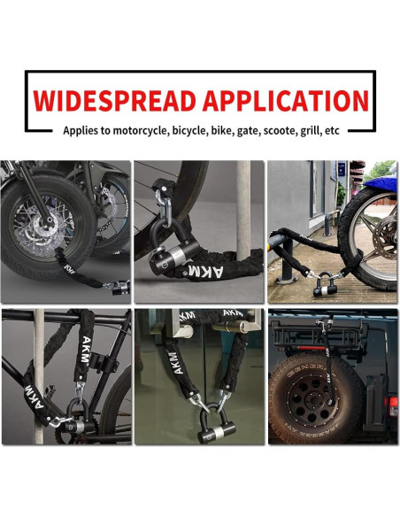 Candado de Cadena Antirrobo AKM 200cm x 10mm + Anclaje 14mm