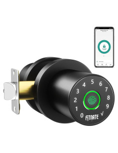 Cerradura Biométrica FITNATE con Huella Dactilar y App - Negro Mate