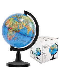 Globo Terráqueo Mini Wizdar 10 cm Educativo Rotativo