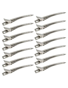 24 Clips de Pico de Pato Bantoye 8.9 cm Metal Antioxidante Plata