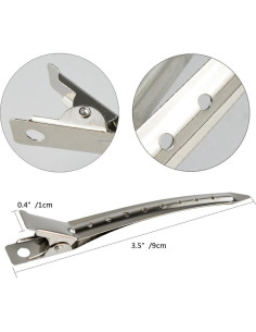 24 Clips de Pico de Pato Bantoye 8.9 cm Metal Antioxidante Plata 2