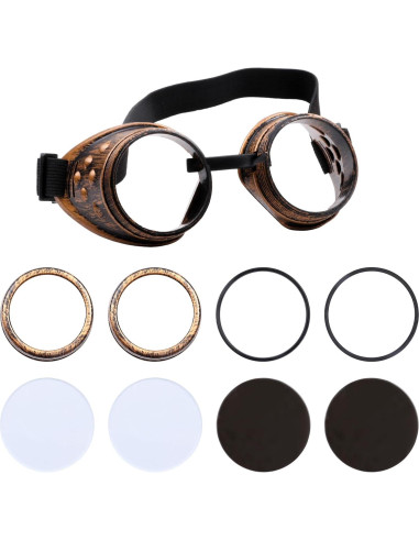 Gafas Steampunk Vintage Ajustables Bronce para Cosplay