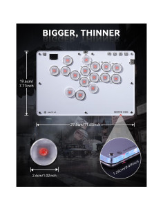 Controlador Arcade Sehawei T16 Blanco 16 Botones RGB Turbo 2