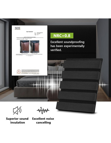 Paquete de 2 Paneles Acústicos de Madera NOOOZA 120x60 cm Negro