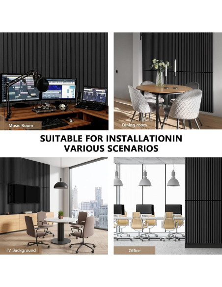 Paquete de 2 Paneles Acústicos de Madera NOOOZA 120x60 cm Negro