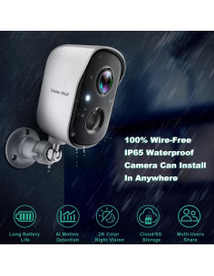 Cámara de Seguridad Inalámbrica VISION WELL CG6S 2K IP65 2