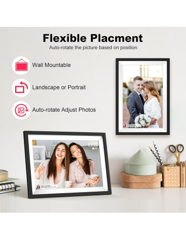 Marco de Fotos Digital XISKT 10.1" WiFi 64GB Paquete de 2