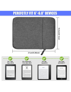 Funda Protectora de Nylon ODOMEIDIC para E-Reader 6-7" Gris 2