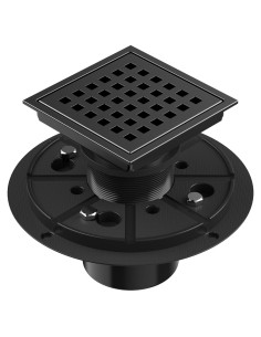 Desagüe de Ducha Cuadrado EXF 11.1 cm Negro Mate Acero Inoxidable