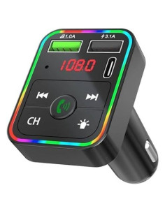 Transmisor FM Bluetooth COCO con Pantalla LED y Carga USB