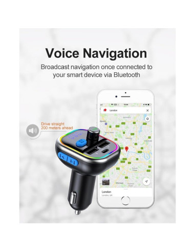 Adaptador Bluetooth para Coche LAIMICAERIN FM con Cargador 36W