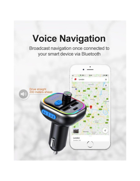 Adaptador Bluetooth para Coche LAIMICAERIN FM con Cargador 36W