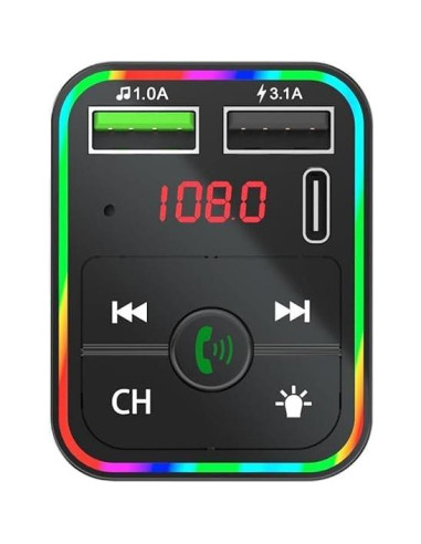 Transmisor FM Bluetooth COCO con Pantalla LED y Carga USB