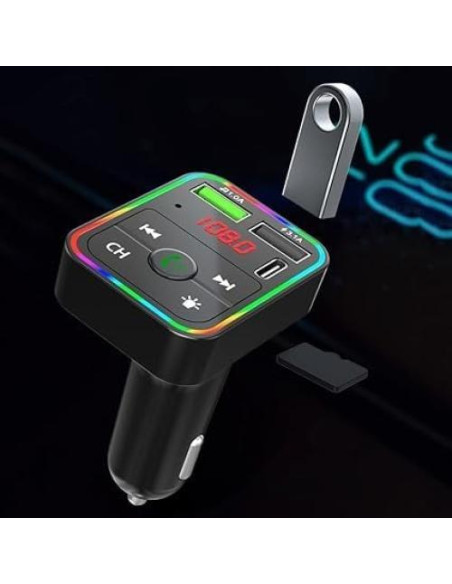 Transmisor FM Bluetooth COCO con Pantalla LED y Carga USB