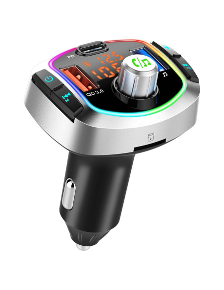 Transmisor FM Bluetooth 5.3 ACECAR BC63 - Carga Rápida QC18W, PD30W