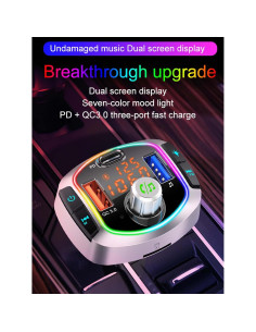Transmisor FM Bluetooth 5.3 ACECAR BC63 - Carga Rápida QC18W, PD30W 2