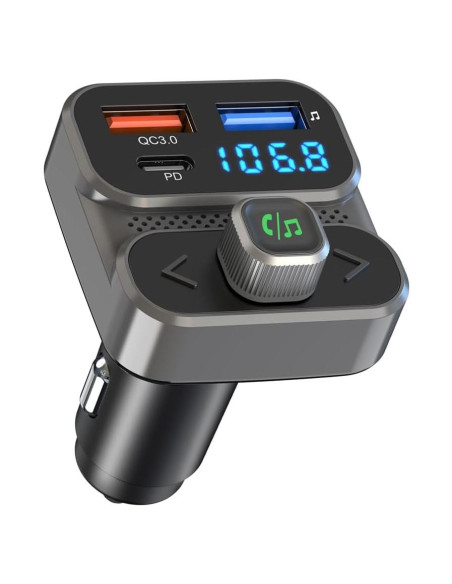 Transmisor FM Bluetooth 5.0 ILOKEY BC95LK con Cargador USB