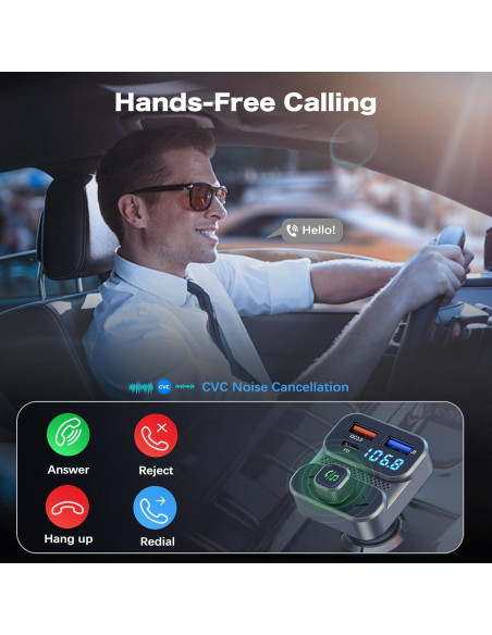 Transmisor FM Bluetooth 5.0 ILOKEY BC95LK con Cargador USB