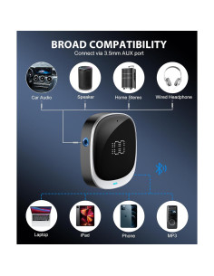 Adaptador Bluetooth AUX COMSOON con Pantalla LED 5.3 para Coche 2