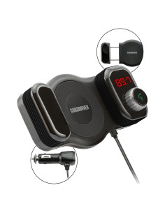 Transmisor FM Bluetooth Car and Driver 9900 con Soporte de Teléfono