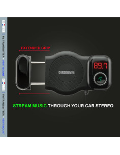 Transmisor FM Bluetooth Car and Driver 9900 con Soporte de Teléfono 2