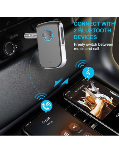 Adaptador Bluetooth 5.0 Leeyofun para coche 3.5mm