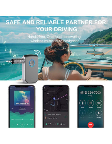 Adaptador Bluetooth 5.0 Leeyofun para coche 3.5mm