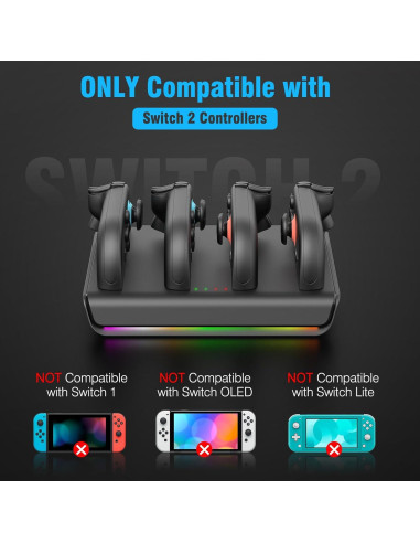 Base de Carga Rápida Magnética para Nintendo Switch 2 Joycon