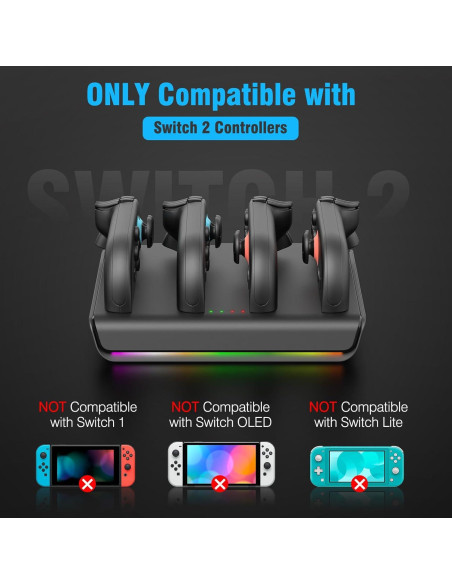 Base de Carga Rápida Magnética para Nintendo Switch 2 Joycon