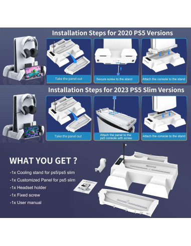 Estación de Enfriamiento y Carga BRIBAT para PS5 y PS5 Slim