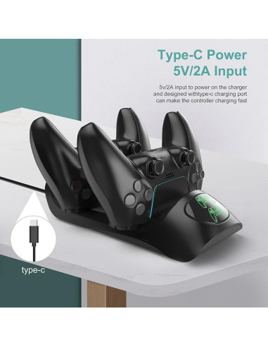 Base de Carga Rápida para 2 Controladores PS5 UKELALA