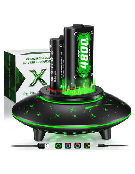 Paquete de Batería Recargable Xbox 2x4800mWh con Carga Rápida