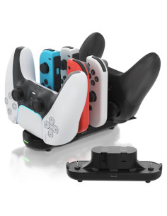 Cargador 6 en 1 para Controladores Nintendo Switch YUNDA