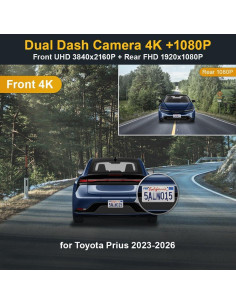 Cámara de Tablero Dual Fitcamx 4K/1080P para Toyota Prius 2023-2026 2