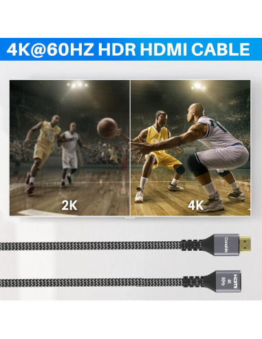 Cable de Extensión HDMI 4K Conable 2 Pies - 2 Paquetes